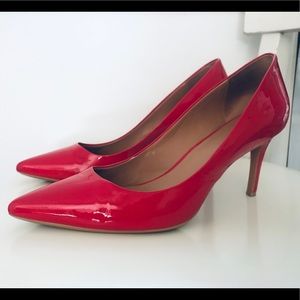 CALVIN KLEIN RED PATENT LEATHER HEELS